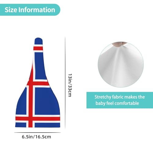 Baby Beanie Flag of Iceland Knotted Hat - Soft, Warm, Comfortable, Headwear for Newborns, 0-6 Months Black4