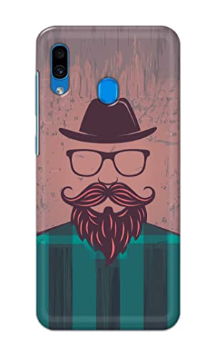 Image of PRINTFIDAA Man Icon with Beard Shirt Hipster Printed Designer Hard Case for Samsung Galaxy A20 / Samsung A30 / Samsung M10S Back Cover -(e) RPM1001