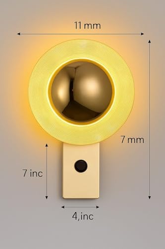 Image of blissbells Modern LED Wall Light - Gold Finish with Halo Glow | Decorative Wall Sconce for Living Room, Bedroom, Office (Dome Sconce)