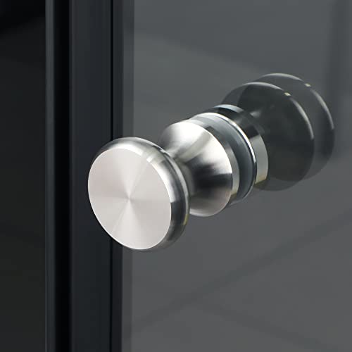 Alise Xls200Db-Ls Bathroom Round Single Sided Shower Glass Door Handle Pull Bathroom Door Knobs,Solid Sus 304 Stainless Steel Brushed Nickel #TOP2