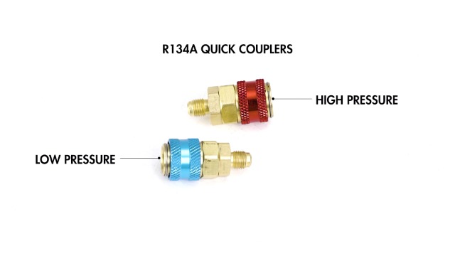 Orion Motor Tech AC Gauge Set with Self Sealing & Puncturing R134A Can Tap, AC Gauges for R134a R12 R22 R502 Refrigerant, Car AC Gauge Set with 5FT Hoses Adapter Adjustable Couplers, Freon Charge Kit