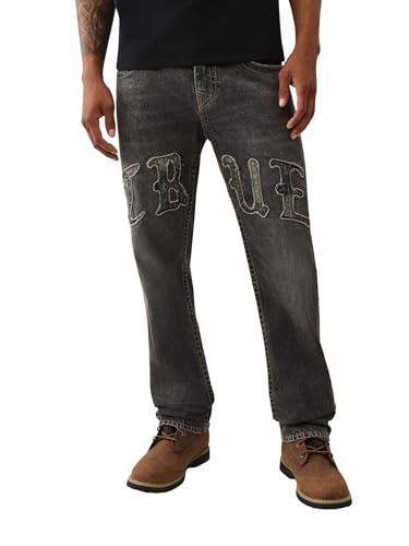 True Religion Men's Ricky SN Stitch Flap Applied TR Jeans 34