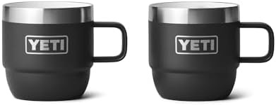 YETI Rambler 6 oz Stackable Mug, Stainless Steel, Vacuum Insulated Espresso/Coffee Mug, 2 Pack