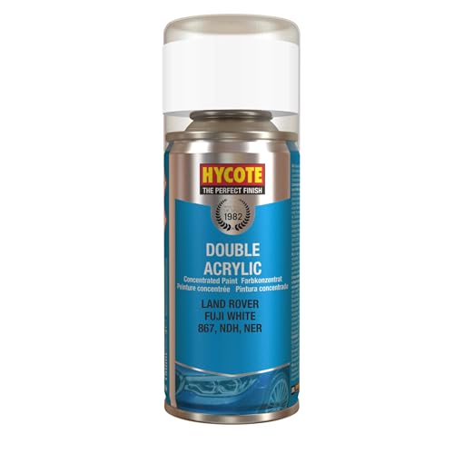 Hycote Double Acrylic Aerosol Car Spray Paint, Land Rover - Fuji White, 150 ml