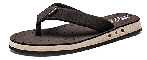 ChayChax Chanclas de Piscina y Playa Hombre Mujer Cómodas Suave Chancletas Sandalias Verano Casual Zapatillas Aire Libre Antideslizante, Marrón, 41 EU Cover