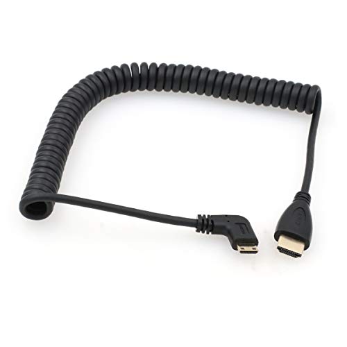 SZRMCC Câble spiralé Mini HDMI vers HDMI à angle droit Cover