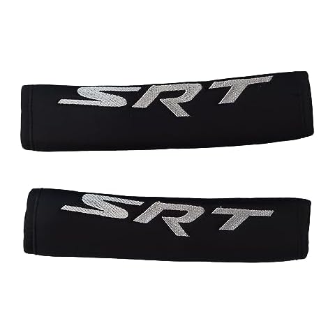 Detroit Shirt Company Dodge SRT Logo Neoprene Embroidered Car Seat Belt Cover Pad Set Cover