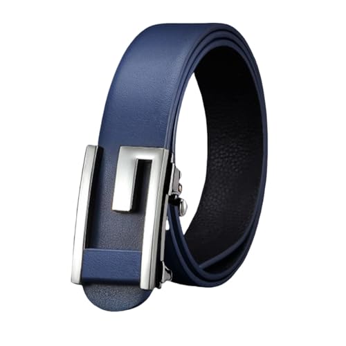 Ceinture en cuir bleu ajustable sans trou pour en finir avec les tailles inconfortables
