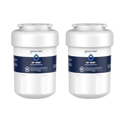 GLACIER FRESH MWF Water Filters for GE Refrigerators, NSF 42 Replacement for SmartWater MWFP, MWFA, GWF, HDX FMG-1, WFC1201, RWF1060, 197D6321P006, Kenmore 9991, 2 Pack