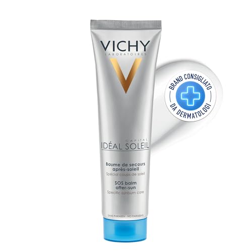 Vichy Capital Soleil, Balsamo Sos doposole, Pelle Intensamente Idratata, Sensore Bruciore Alleviato, Con Acqua Vulcanica di Vichy, Burro di Karité ed Estratto di Salice, 100ml