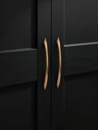 Image of 5 Pack Champagne Bronze Cabinet Pulls 7.56 Inch Arch Twisted Brass Handles Drawer Kitchen Cupboard Bathroom Dresser Cabinet Hardware Zinc Alloy