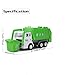 FIVEDAOGANG Small Friction Powered Garbage Truck Toys Set, Includes Front Load Dumpster, 4 Trash Bins and Trash Learning Cards for Kids