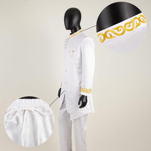 Men`s Suit Double Breasted Slim Fit Embroidery Chain Blazer and Pants Set Dashiki Outfits African Clothes4