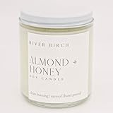 River Birch Candles Almond + Honey Scented Candle | Premium, All-Natural, Non-Toxic, Soy Candles | 8
