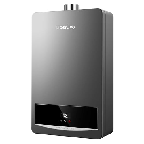 Nature Gas Tankless Water Heater Indoor Max 3.6 GPM 80 000 BTU On Demand Instant Hot Water Heater Nature Gas with LED Temperature Control Panel 1/2 NPT Connector Size Gray 3.6 N1