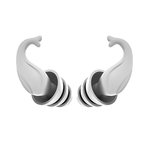 Bouchons d'Oreilles Silicone, Bouchons de Piscine Étanches, Bouchons Réutilisables pour Piscine, Natation (Blanc, Standard)