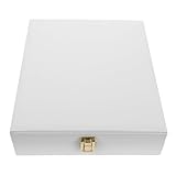 VILLCASE Estuche para Joyas Pequeño Tapa Antipolvo Organizador para Collares Anillos y Pulseras Caja de Almacenamiento Blanca de PU Adecuado para Viajes y Uso Diario