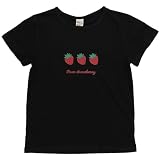 [Bee] ビー 半袖Tシャツ ガールズ 女の子 ボーイズ 男の子 キッズ プリントTシャツ 春 夏 tbb02463 140cm ストロベリー×ブラック