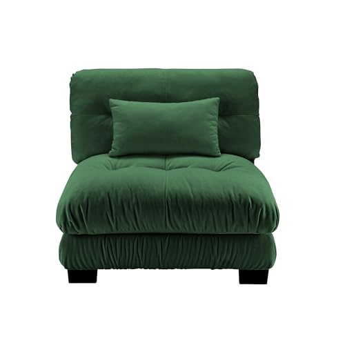 Image of SoarFlash Velvet Sectional Middle Position Sofa, Green