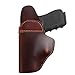 IWB Leather Holster, Genuine Leather Gun Holster for Glock 19/42/43X Ruger LC9S/Security 9/Max 9, Sig P365/P320/P220, Taurus G2C/G3C/GX4 Springfield XD/XDS/Hellcat and Similar Sized Handguns