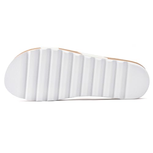 Image of RockDove Women's Isla Lift Platform Slide Sandals with Cushioned Arch Support and Soft Dual Straps