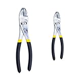 Tutuxio 2pcs 6in 8in Slip Joint Pliers Set, Heavy Duty Steel with Non Slip Rubber Grip Handle Rust Resistant Pliers Tool