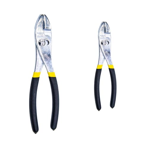 Tutuxio 2pcs 6in 8in Slip Joint Pliers Set, Heavy Duty Steel with Non Slip Rubber Grip Handle Rust Resistant Pliers Tool