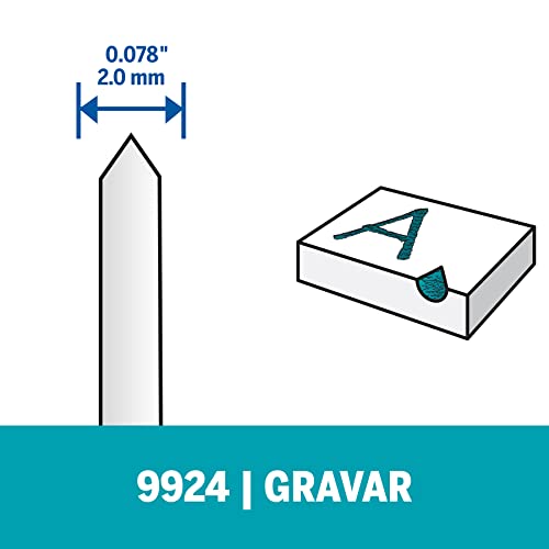 Dremel 9924, Ponta de Metal Duro para Gravador, Cinza