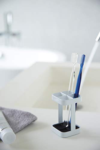 Porte-brosse à dents Yamazaki Tower blanc en acier compact pour salle de bain mini