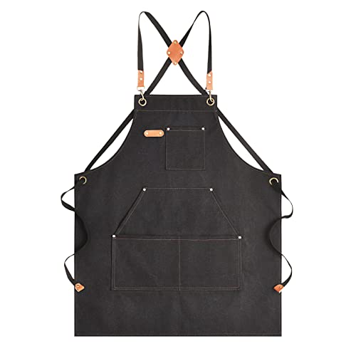 Aoomzoon Canvas Aprons for Men Chef Apron, Work...