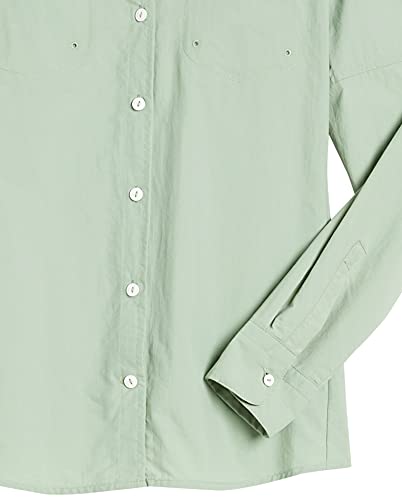 Amazon Essentials Women's Long-Sleeve Classic-Fit Outdoor Shirt With Chest Pockets, Light Green, Large #TOP4