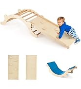 GOPLUS 7 En 1 Triángulo De Escalada Para Niños De 1 Año, Montessori Escalador Con Tobogán Rampa Arco, Juguetes De Escalada De Madera, Slide Aprendizaje Para Guardería Casa, Carga 50 Kg (Multicolor