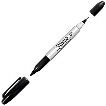 Sharpie Twin Tip Fine Point and Ultra Fine Point Permanent Markers, 4 Black Markers