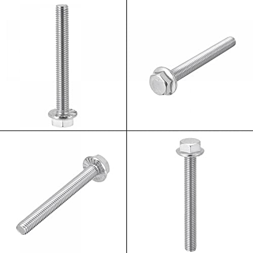 Image of uxcell M8x65mm Hex Serrated Flange Bolts Screws Metric Thread 304 Stainless Steel 5pcs