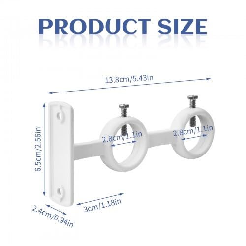 Kowibcl Lot de 6 Supports de Tringle à Rideaux Doubles - S'adaptent aux Tringles Jusqu'à 2,5 cm et 1,5 cm - Supports Fixes pour Mur, Doré Kowibcl Lot de 6 Supports de Tringle à Rideaux Doubles - S'adaptent aux Tringles Jusqu'à 2,5 cm et 1,5 cm - Supports Fixes pour Mur, Doré