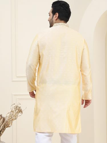 Image of SOJANYA Plus(Since 1958), Men's Silk Blend Self Design ONLY Long Kurta