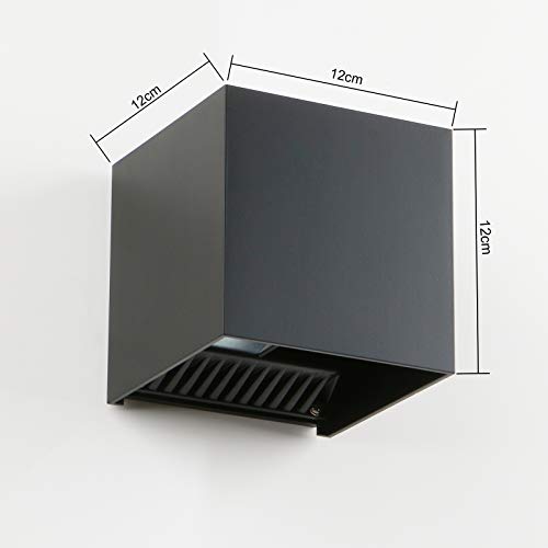 Image of 4.7 inch 20W LED Cube Exterior Aluminum IP65 Waterproof Wall Lamp, Warm White Modern Fixture Light 86-265V Adjustable Outdoor Indoor Wall Black Sconce Lamp Up Down Wall Sconce