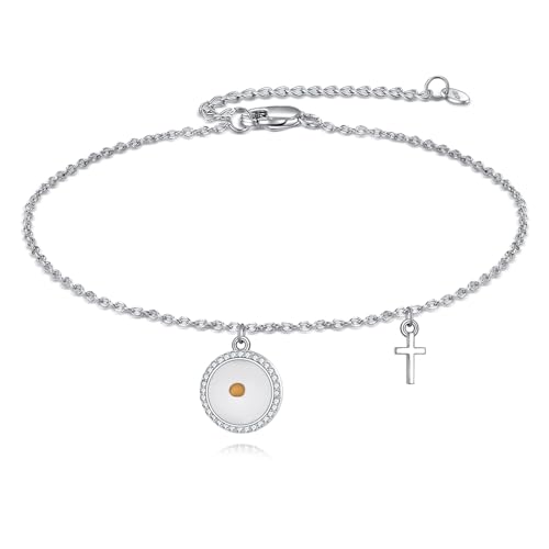 Image of VONALA Evil Eye Anklet 925 Sterling Silver Irish Celtic Knot /Witches Knot /Claddagh /Infinity Heart /Butterfly /Pineapple Chain Hotwife Anklet Foot Ankle Jewerly Gift for Women Mother Wife Sisters