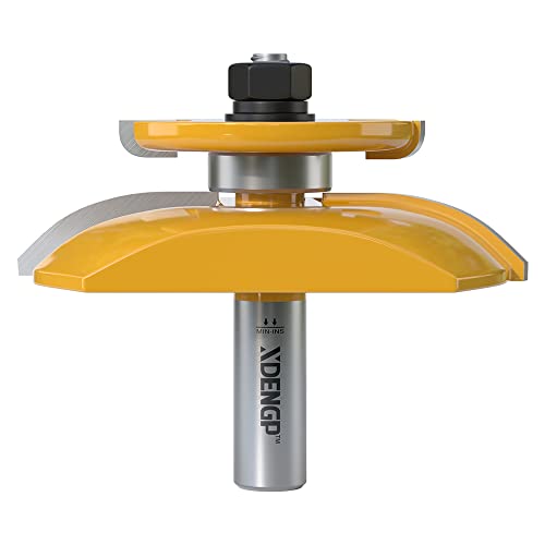 XDENGP Cove Raised Panel with Back Cutter Router Bits 1/2 Shank for Cove-Cut, 3-1/2-Inch Diameter, Raised Cabinet Door Making Frame Panel Design, use with Rail and Stile Moulding Router bit