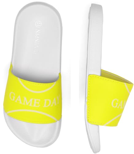 Image of INMINPIN Kids Boys Girls Ball Sprots Slides Sandals Ultra Comfortable Beach Pool Shower Shoes House Slide Indoor Outdoor for Sports Fan