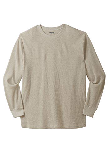 KingSize Men's Big & Tall Waffle-Knit Thermal Crewneck Tee - Tall - 6XL, Heather