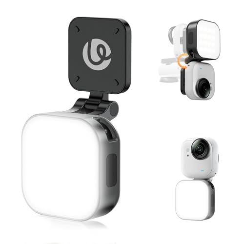 Ulanzi LED�r�f�I���C�g Insta360Goultra�ɑΉ� �}�O�l�b�g�� �B�e���C�g 1/4�l�W���t�� 180°��]�� �X�g���b�v�z�[���t�� Type-C�[�d�� 500mAh ���^ 5600k ���邳���� CRI95+ �y�� �����^�ѕ֗�