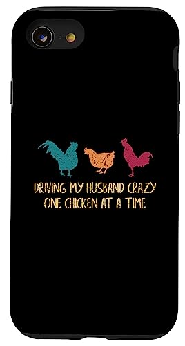 Driving My Husband Crazy One Chicken at a Time Funny Chicken �X�}�z�P�[�X iPhone SE (2020) / 7 / 8 �p