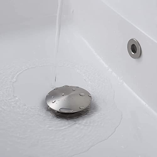 Rockgoya Bathroom Sink Drain,Drain Stopper Bathroom Sink With Overflow,Pop Up Drain Assembly With Detachable Strainer Basket,Built-In Anti-Clogging Strainer,Stainless Steel Brushed Nickel #TOP7