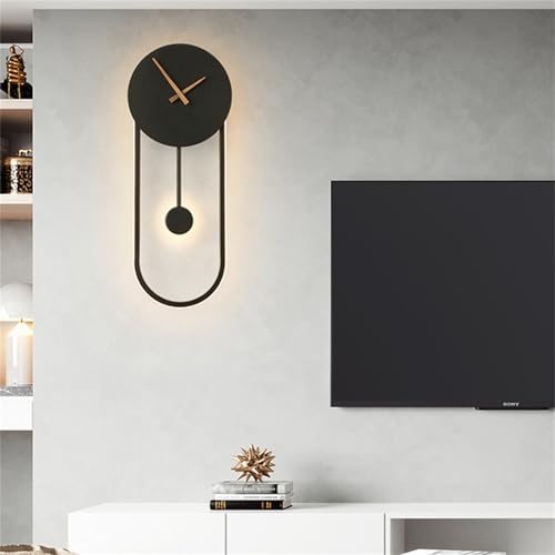 Lámpara de pared con reloj para acabar con pasillos oscuros usando luz cálida de metal