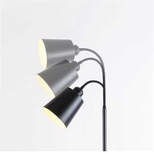 Lámpara de pie interior negra con pantalla elegante para sala de estar 4