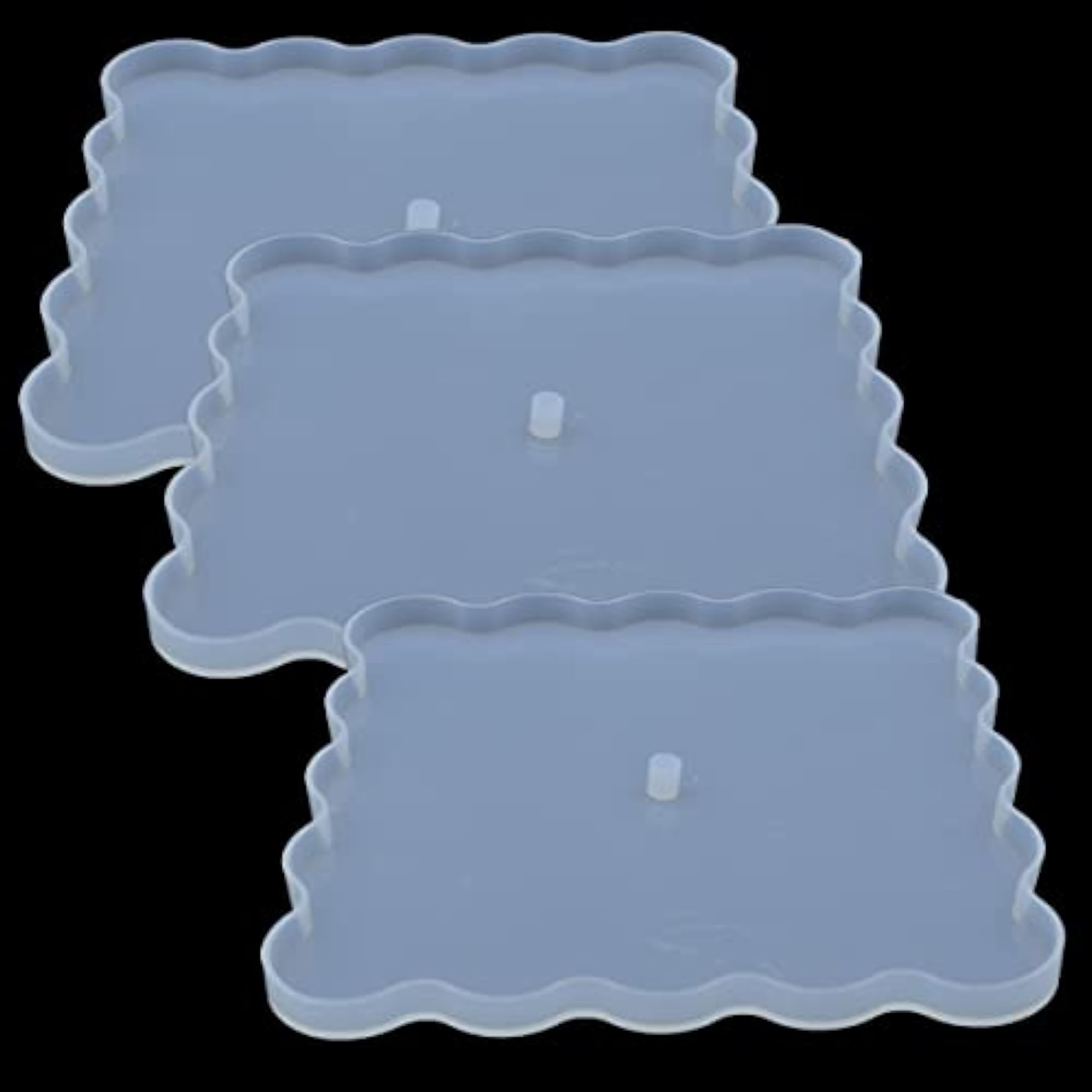 Silicone Resin Molds Square Scalloped Edge Coaster Design