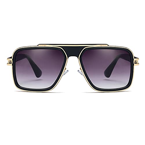 Image of Freckles Mark Trendy Retro Sunglasses for Men Women Stark Vintage Shades 70s Italian Fashion Square Metal Glasses