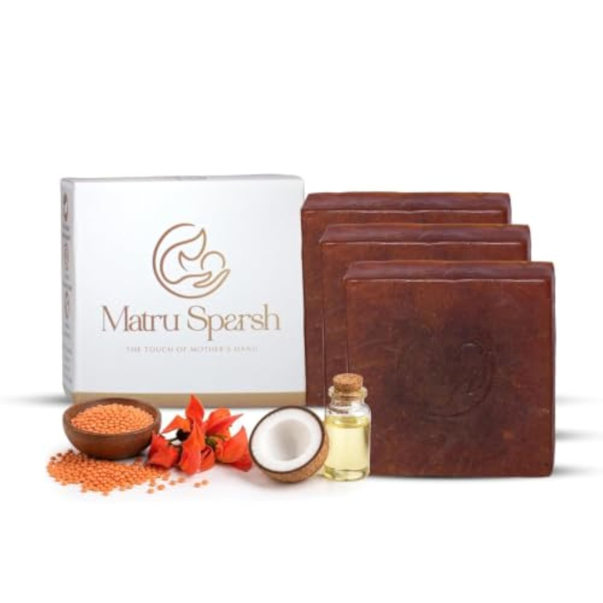 Red Lentil Masoor Handmade Soap Pack of 3