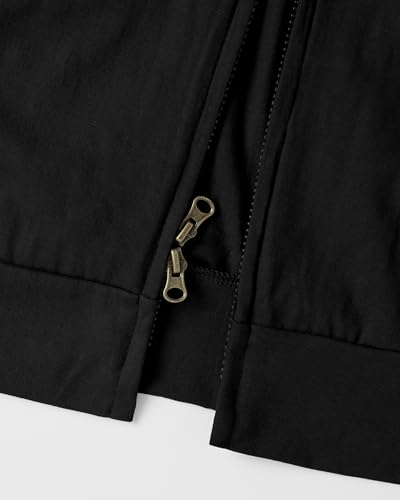 Ohoo Mens 100% Cotton Hoodie Two Way Zipper Slim Fit Wide Hood Thin Lightweight Full Zip Hooded Sweatshirt4